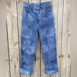 Upcycled bleached dyed Levi jeans Sz 26